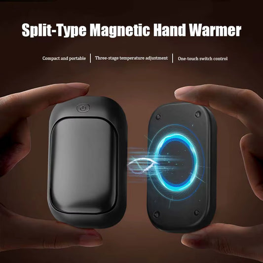 Magnetic rechargeable hand warmer 2-piece set, fast heating, 3-speed adjustment, portable hand warmer 