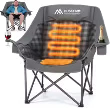 Extra-Large Heated Camp Chair for Adults – 3-Level Adjustable Heat, Fully Thick Padded Comfort, Oversized Outdoor Seating for Ca