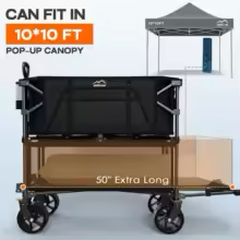 Foldable 50''L Extra Long Double Decker Wagon