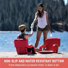 Portable Reclining Stadium Seat with Cushion and Back Support for Folding Bleacher Chairs