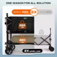 Foldable 50''L Extra Long Double Decker Wagon